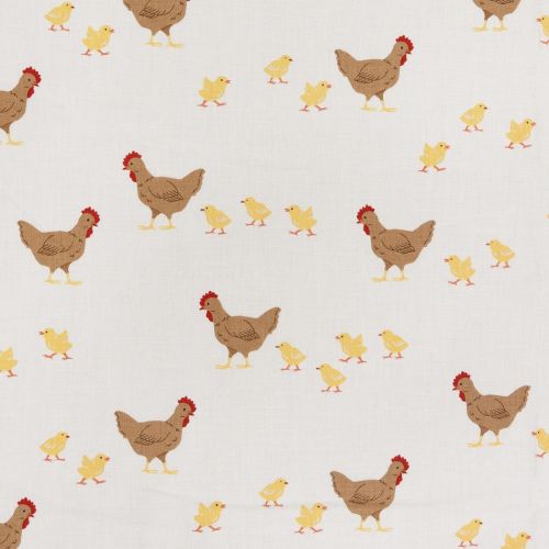 1M DE COTON PRÉCOUPÉ - POULETS CRÈME