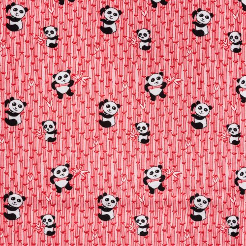 1M DE COTON PRÉCOUPÉ - PANDA ROSE