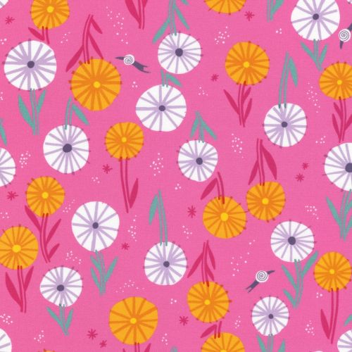 COTON ESCARGOT FOR IT! PAR HELLO!LUCKY POUR ROBERT KAUFMAN - ROUND FLOWERS ROSE BONBON