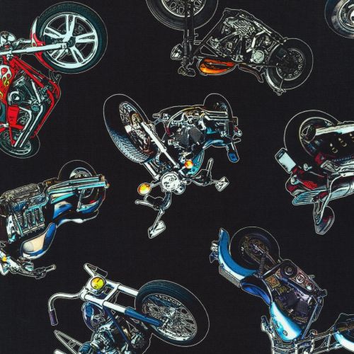 COTON ON THE ROAD PAR ROBERT KAUFMAN - MOTORBIKE NOIR