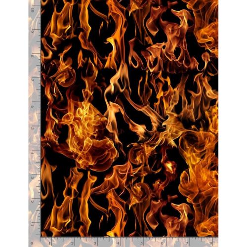 COTON PAR TIMELESS TREASURES - FLAMES NOIR