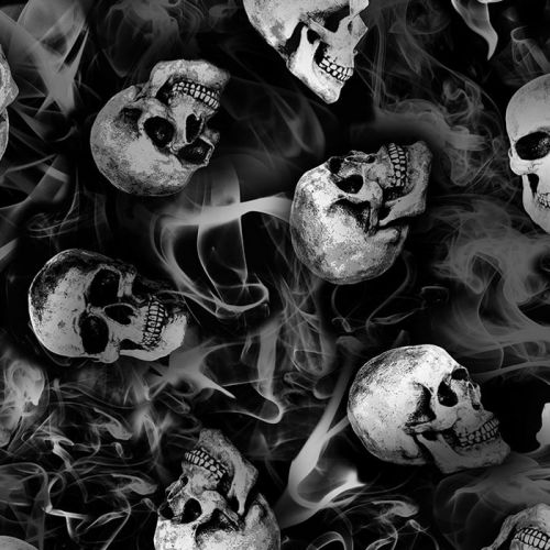 COTON PAR TIMELESS TREASURES - WICKED TOSSED SKELETONS NOIR