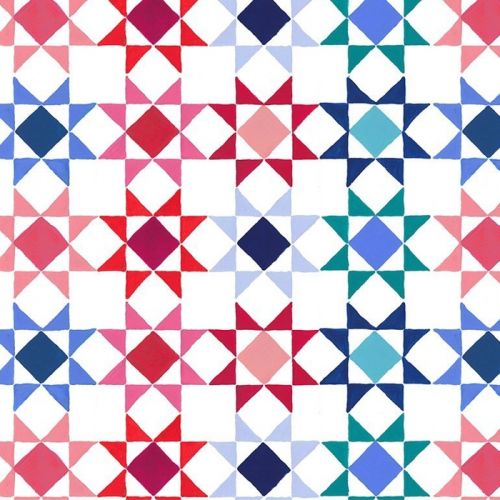 COTON AMERICAN SUMMER PAR CAITLIN WALLACE-ROWLAND POUR DEAR STELLA - QUILT BLANC