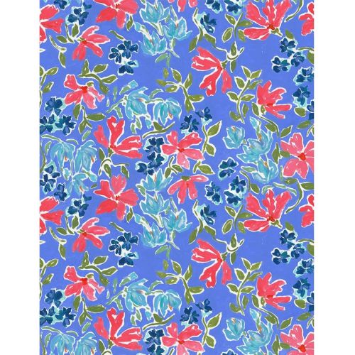 COTON AMERICAN SUMMER PAR CAITLIN WALLACE-ROWLAND POUR DEAR STELLA - PATRIOTIC FLORAL MULTI