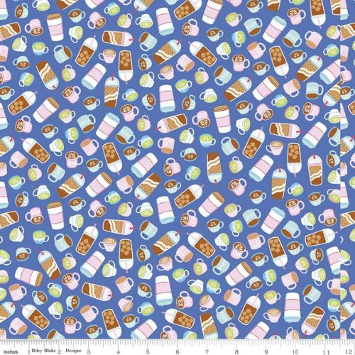 COTON RAINBOWFRUIT PAR AMBER KEMP-GERSTEL, DAMASK LOVE POUR RILEY BLAKE - DRINKS BLEU