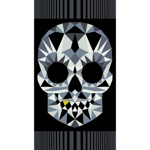 PANNEAU DE COTON THE WATCHER PAR LIBS ELLIOTT POUR ANDOVER - BIG SKULL NOIR