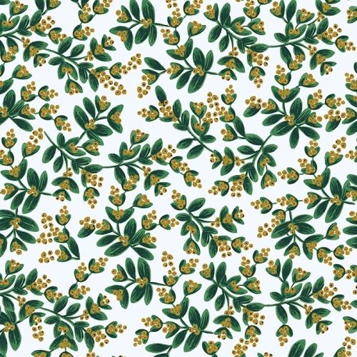 COTON HOLIDAY CLASSICS PAR RIFLE PAPER CO. POUR COTTON+STEEL - MISTLETOE BLANC