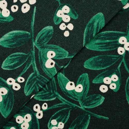 CANEVAS HOLIDAY CLASSICS PAR RIFLE PAPER CO. POUR COTTON+STEEL - MISTLETOE VERT