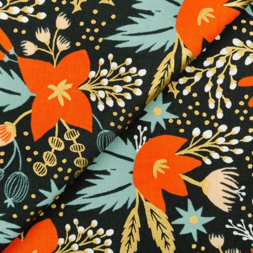 COTON HOLIDAY CLASSICS PAR RIFLE PAPER CO. POUR COTTON+STEEL - POINSETTIA VERT