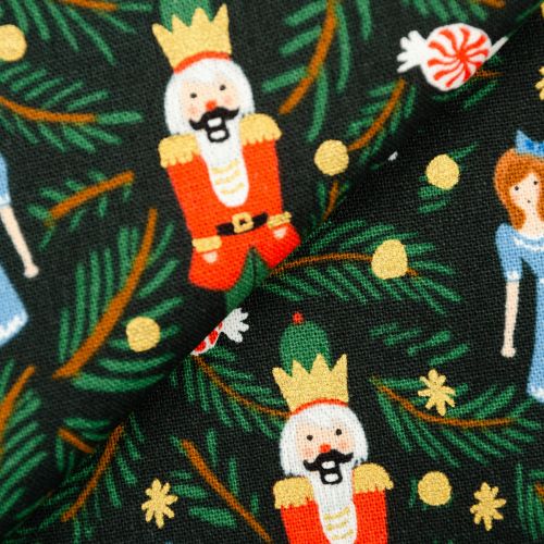 CANEVAS HOLIDAY CLASSICS PAR RIFLE PAPER CO. POUR COTTON+STEEL - NUTCRACKER VERT