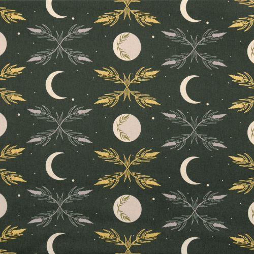 CANEVAS CAMP CREEK PAR ASH CASCADE POUR COTTON+STEEL - HARVEST MOON VERT FORÊT