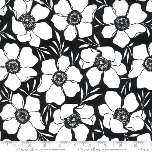 COTON ILLUSTRATION PAR ALLI K DESIGNS POUR MODA - MOODY FLORALS INK