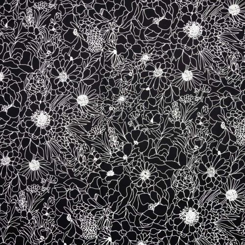 CANEVAS ILLUSTRATION PAR ALLI K DESIGNS POUR MODA - MODERN FLORALS INK