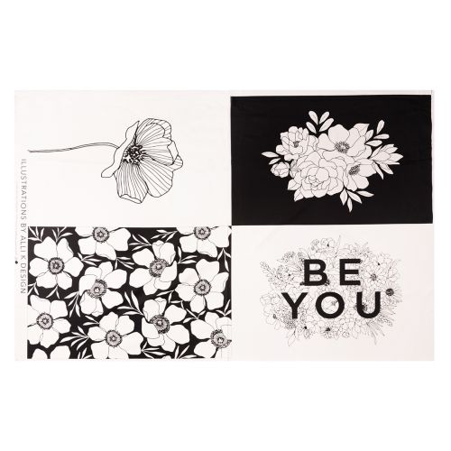 PANNEAU DE COTON ILLUSTRATION PAR ALLI K DESIGNS POUR MODA - FLORAL PAPER INK