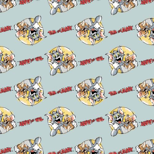 COTON TOM AND JERRY BEST FOES FOREVER PAR CAMELOT - TOGETHER ANGLE BLEU PÂLE