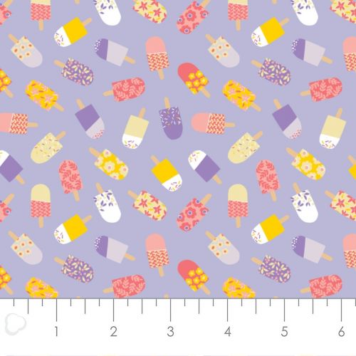 COTON ICE CREAM BLOSSOMS PAR ELIZABETH SILVER POUR CAMELOT - FLORAL ICE POP TOSS LILAS