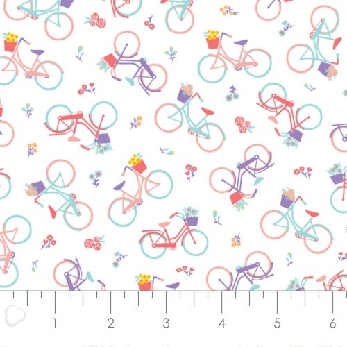 COTON ICE CREAM BLOSSOMS PAR ELIZABETH SILVER POUR CAMELOT - PEDALS AND PETALS ROSE