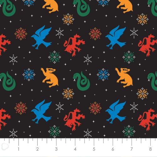 COTON CHARACTER WINTER HOLIDAY PAR CAMELOT - HP SNOWFLAKE HOUSES NOIR