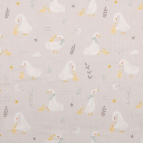 DOUBLE GAZE LITTLE DUCKLINGS PAR PAPER+CLOTH POUR MODA - DUCK GOOSE STORYBOOK GRIS CHAUD