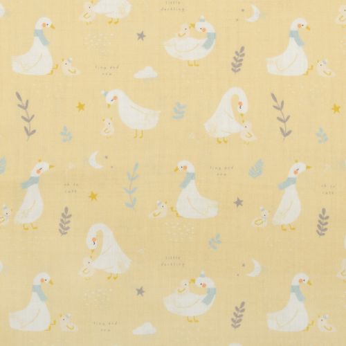 DOUBLE GAZE LITTLE DUCKLINGS PAR PAPER+CLOTH POUR MODA - DUCK GOOSE STORYBOOK MOUTARDE