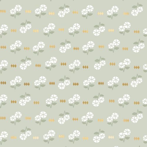 COTON FIRST LIGHT PAR RUBY STAR SOCIETY COLLABORATIVE POUR MODA ET RUBY STAR SOCIETY - FRUIT FLOWERS CENDRE