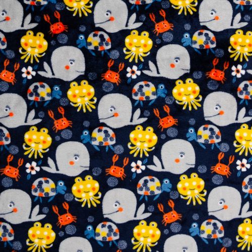 PELUCHE DOUDOU DOUBLE FACE 5 PAR STOF - POULPY MARINE