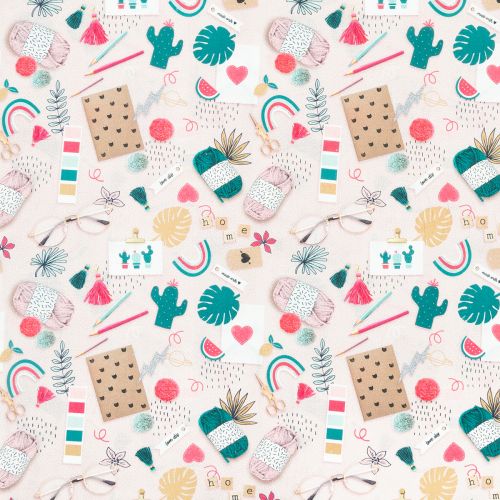 COTON TOILE PROVENCE PAR STOF - HANDMADE 1 VIEUX ROSE