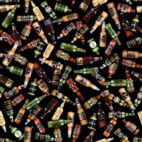 COTON ON TAP PAR INK & ARROW POUR DAN MORIS - BEER BOTTLES NOIR/MULTI
