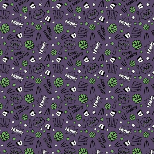 COTON MARVEL PAR CAMELOT - DOODLE ALWAYS ANGRY MAUVE