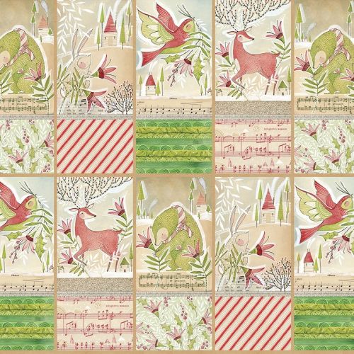 PANNEAU DE COTON HOLLY JOLLY PAR CORI DANTINI POUR FREE SPIRIT - JOY BRINGERS MULTI