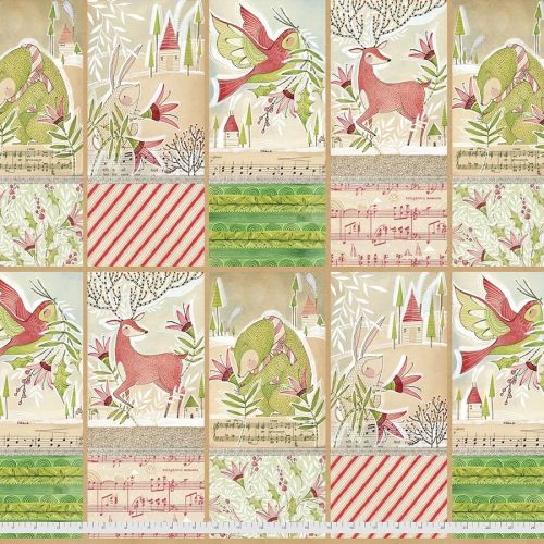 PANNEAU DE COTON HOLLY JOLLY PAR CORI DANTINI POUR FREE SPIRIT - JOY BRINGERS MULTI