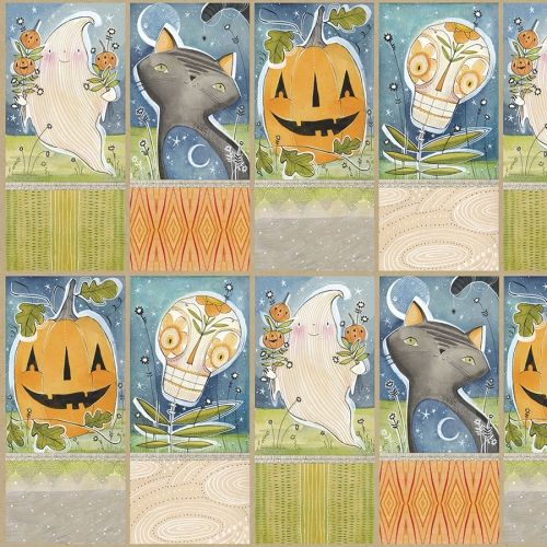PANNEAU DE COTON SPIRIT OF HALLOWEEN PAR CORI DANTINI POUR FREE SPIRIT - HALLOWED JOY MULTI