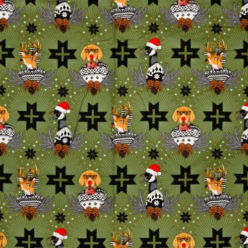 FLANNELETTE HOLIDAY HOMIES FLANNEL PAR TULA PINK POUR FREE SPIRIT - BUCK, BUCK, GOOSE PIN FRAIS