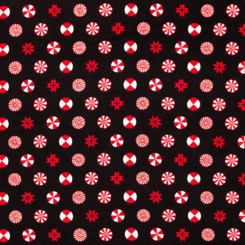 FLANNELETTE HOLIDAY HOMIES FLANNEL PAR TULA PINK POUR FREE SPIRIT - PEPPERMINT STARS ENCRE