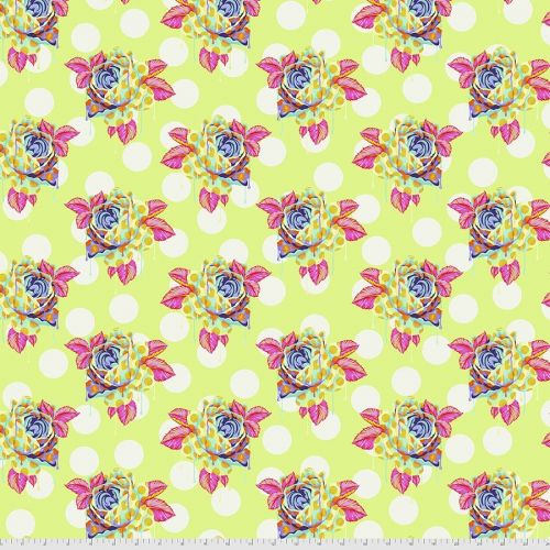 COTON CURIOUSER PAR TULA PINK POUR FREE SPIRIT - PAINTED ROSES SUCRE