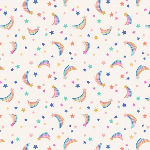 COTON OVER THE RAINBOW PAR LEWIS & IRENE - SHOOTING RAINBOW STARS CRÈME