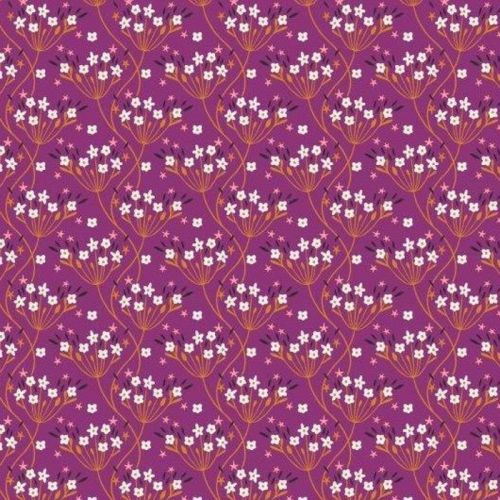 COTON GOOD VIBES PAR BETHAN JANINE POUR DASHWOOD STUDIO - BRINDILLES DE FLEURS FUCHSIA