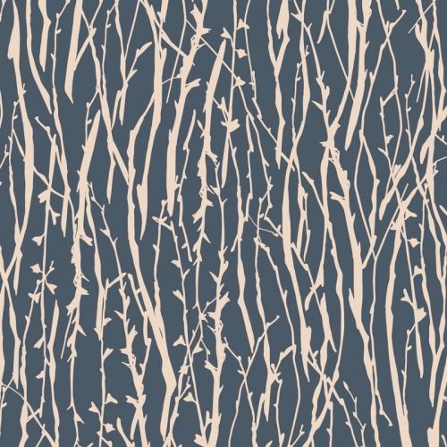 COTON WOODLAND NOTION PAR NINA RABY-JONES POUR DASHWOOD STUDIO - BRINDILLES ACIER