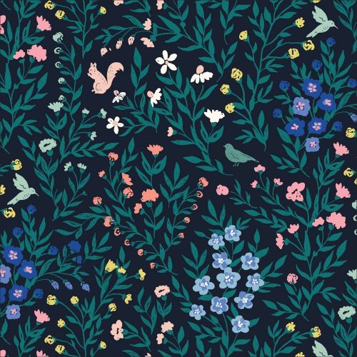COTON PERENNIAL PAR CASSIDY DEMKOV POUR CLOUD9 - FAUNA BLEU