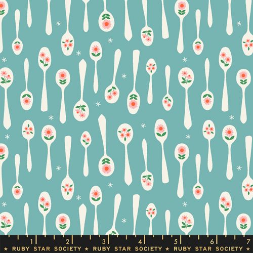COTON CAMELLIA PAR MELODY MILLER POUR RUBY STAR SOCIETY - STIRING TURQUOISE