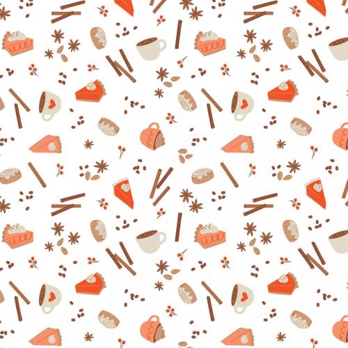 COTON I LOVE PSL PAR ELIZABETH SILVER POUR CAMELOT - AUTUMN TREATS BLANC