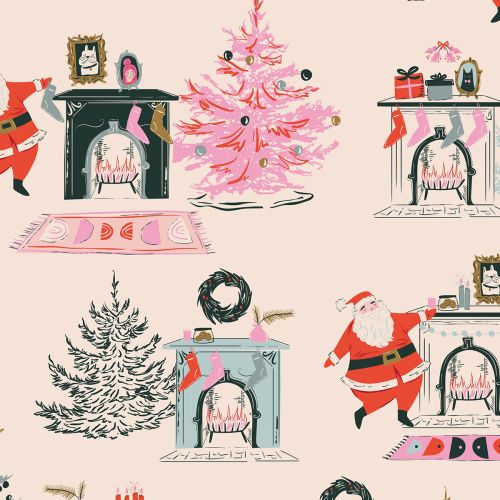 FLANNELETTE CHRISTMAS IN THE CITY PAR ART GALLERY - DOWN THE CHIMNEY ROSE