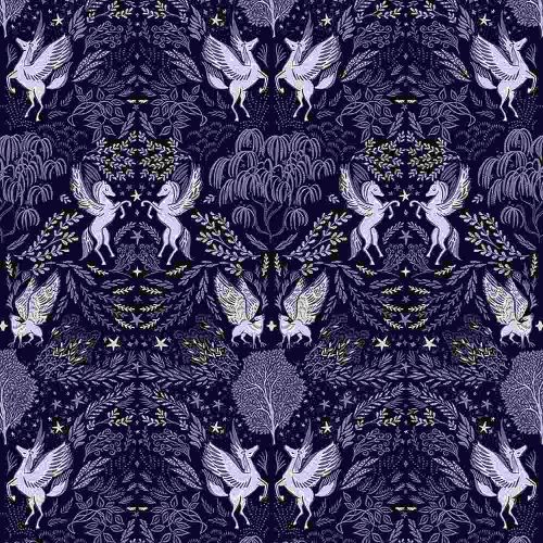 COTON CITY OF STARS PAR DEAR STELLA - PEGASUS TOILE MIDNIGHT