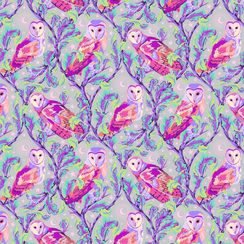 COTON MOON GARDEN PAR TULA PINK - NIGHT OWL DUSK