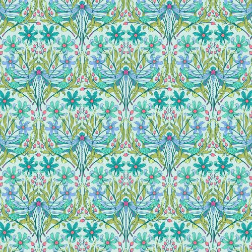 COTON MOON GARDEN PAR TULA PINK - DRAGON YOUR FEET DAWN