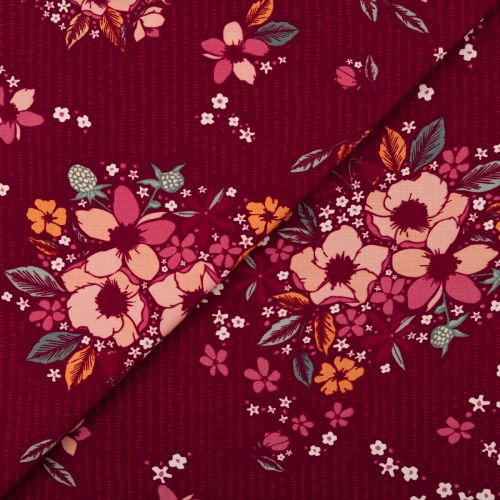 COTON WOODLAND KEEPER PAR ART GALLERY FABRICS - FLORAL KEEPSAKES DUSK