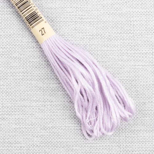 FIL À BRODER COTON MOULINÉ 6 BRINS DMC-117 - 27 VIOLET BLANC