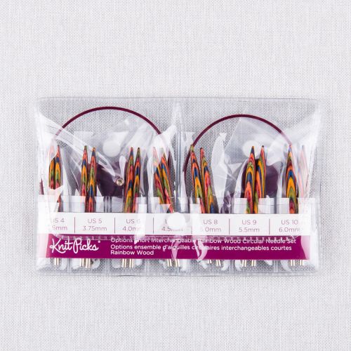 TROUSSE D'AIGUILLES CIRCULAIRES EN BOIS RAINBOW 7CM ENS7