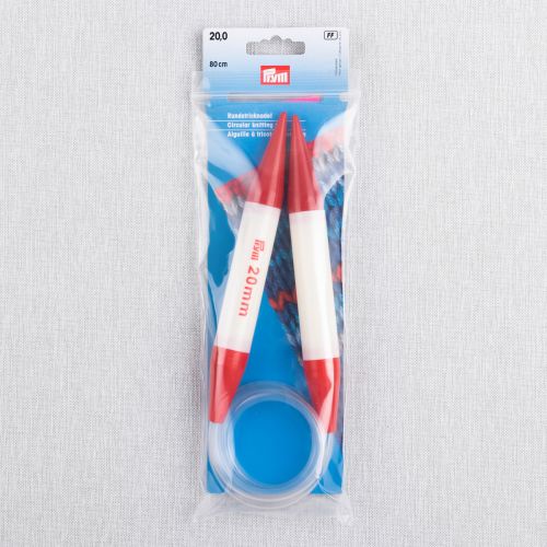 AIGUILLES À TRICOTER PRYM CIRCULAIRES EN PLASTIQUE 80CM 20MM