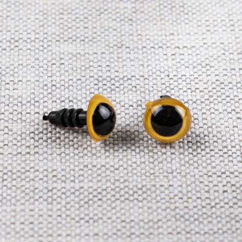 YEUX DE SÉCURITÉ POUR PELUCHE 9MM - JAUNE - ENSEMBLE DE 12